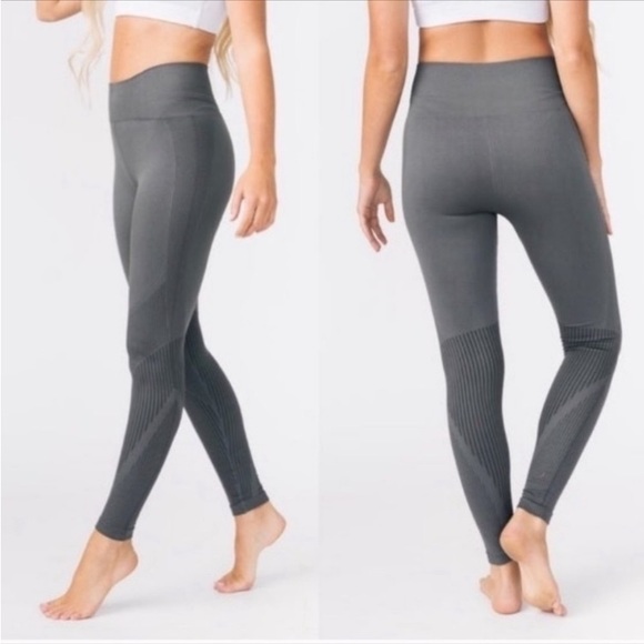 ZYIA Active Grid Seamless Performance Leggings Gray - M - Picture 1 of 8